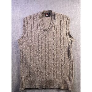 Vintage Robert Bruce Vest Men XXL Wool Acrylic Cable Knit Made USA Preppy Golf